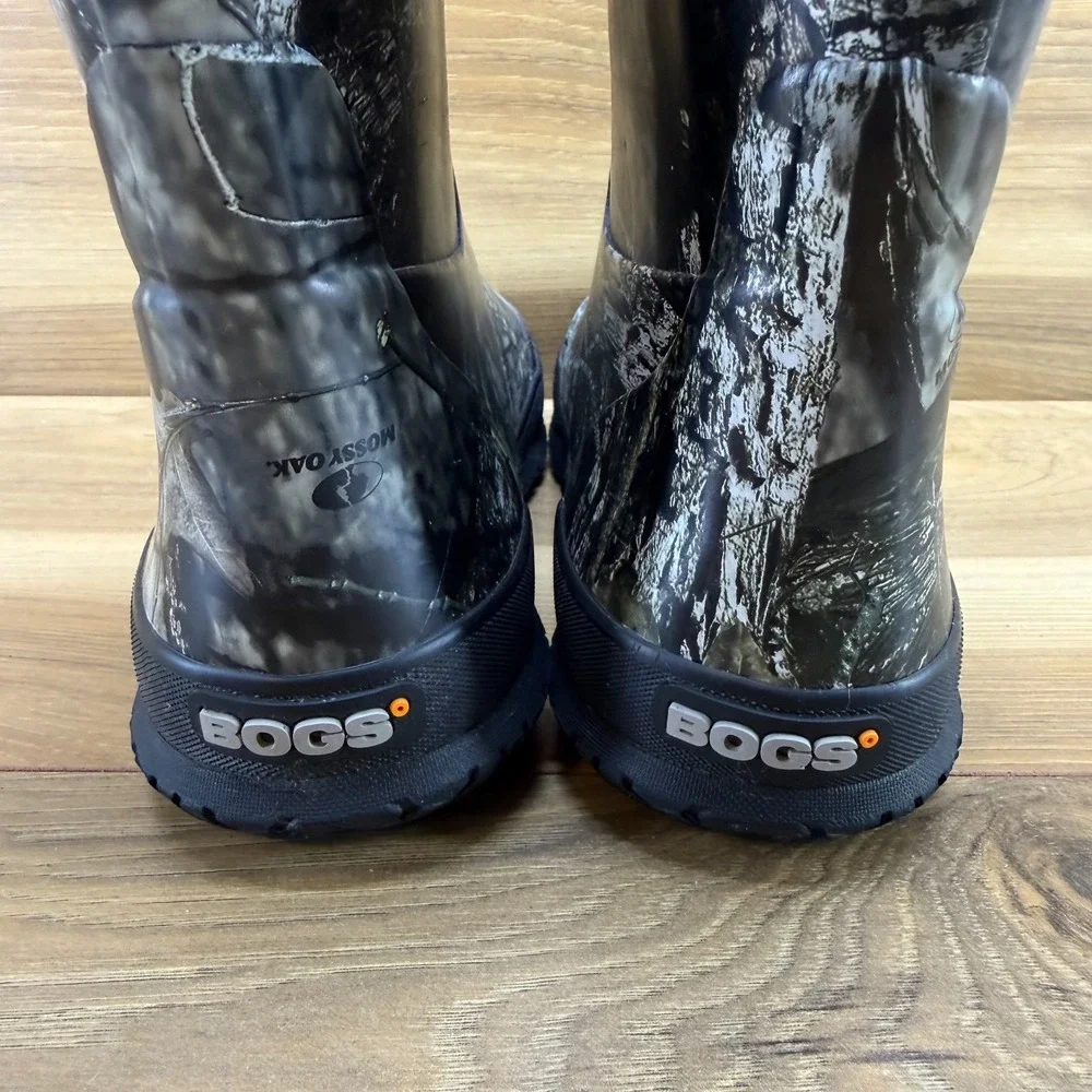 BOGS Rain Boot Plush Mossy Oak Camo Youth 3 Big Kids Faux Fur Lined Waterproof